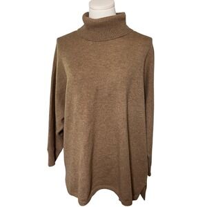 Oversized‎ Turtleneck Wool Cashmere Sweater Camel Two Bees Cashmere OS